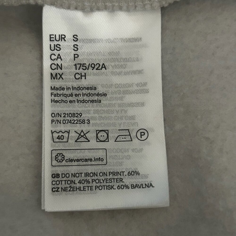 NWOT H&M Men's L'atelier Archives Hoodie, Beige, size S - Picture 9 of 11